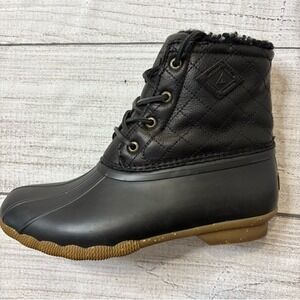 Sperry Black Quilted Rain Boots